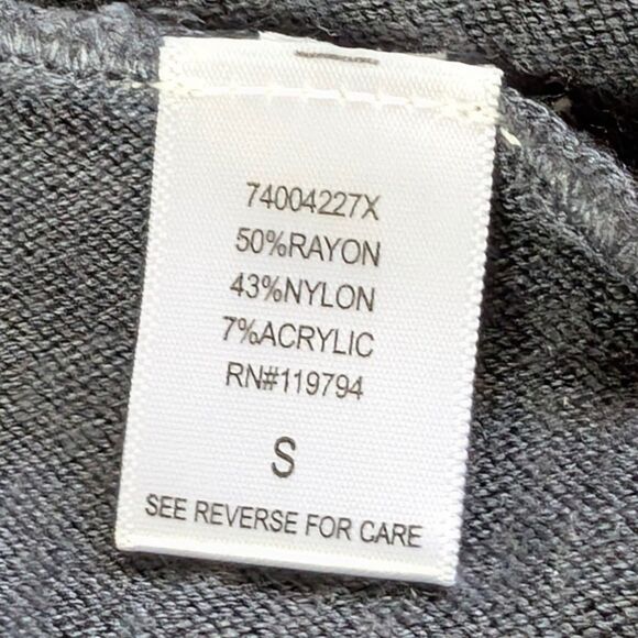 Ombre Dyed Tied Cardigan Women's Small Gray Navy Blue Short Sleeve Wrap - Picture 5 of 5